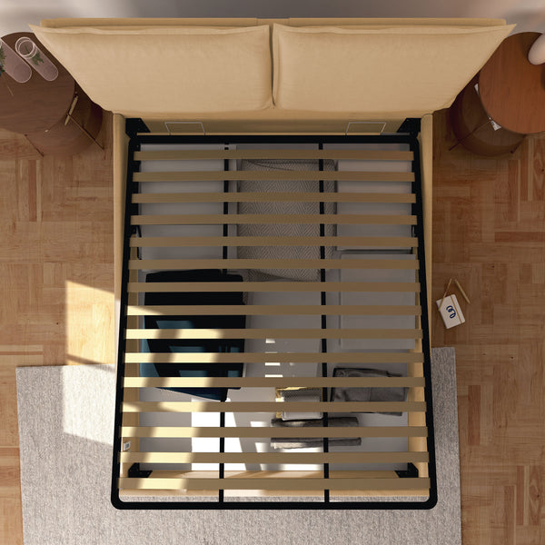 Letto contenitore king size / queen size in ecopelle sfoderabile Monet