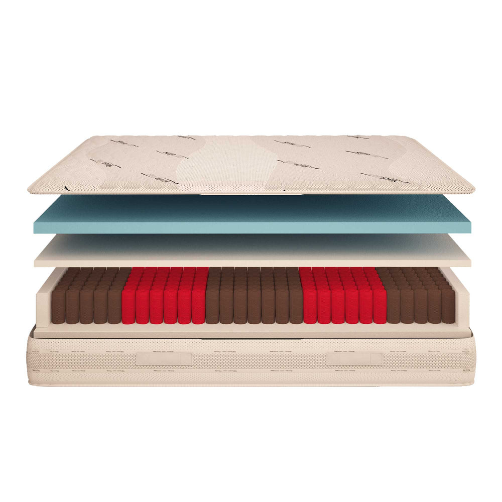 baldiflex materasso hybrid king kong fodera silver care ambientato visto di trequarti da sinistra