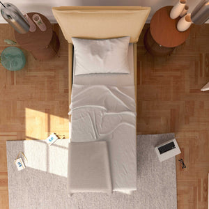 Single storage bed in removable fireproof eco-leather Monet