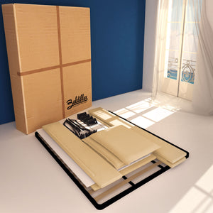 Licia double storage bed in eco-leather with removable cover