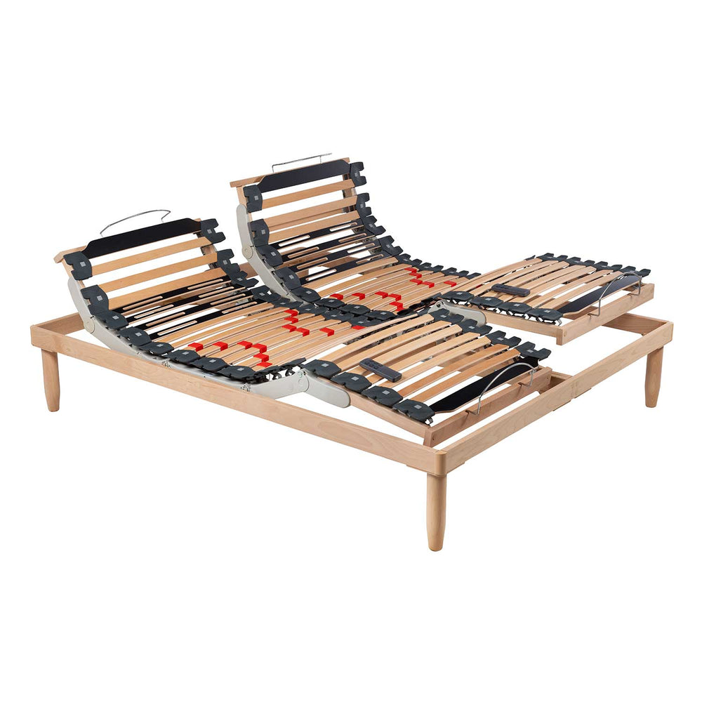 Réseau de lit moteur escamotable à radiofréquence avec cadre en bois Bionica