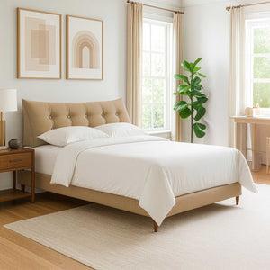 Tête de lit double rembourrée en tissu Licia