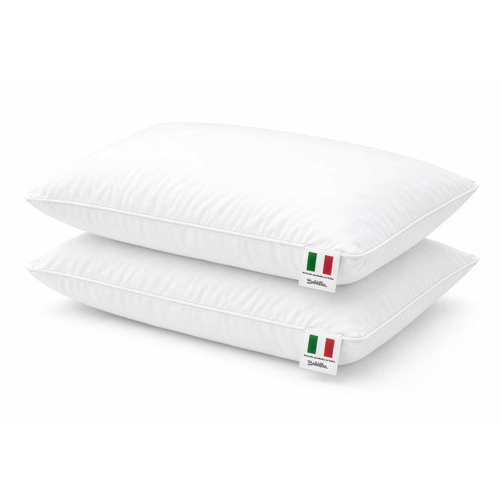 Coppia cuscini in fibra Cava, Fodera 100% Cotone Traspirante Sfoderabile