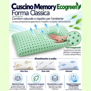 Oreiller à mémoire de forme Ecogreen