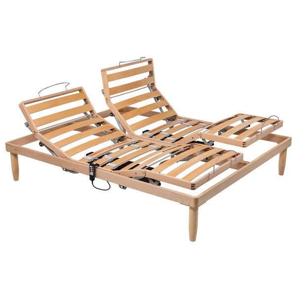 Cable engine bed net with Natural wooden frame