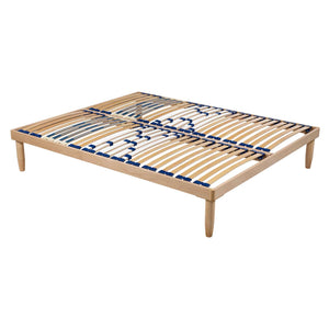 Bed network with regulators with Star wooden frame