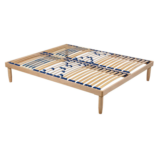 Bed network with regulators with Star wooden frame