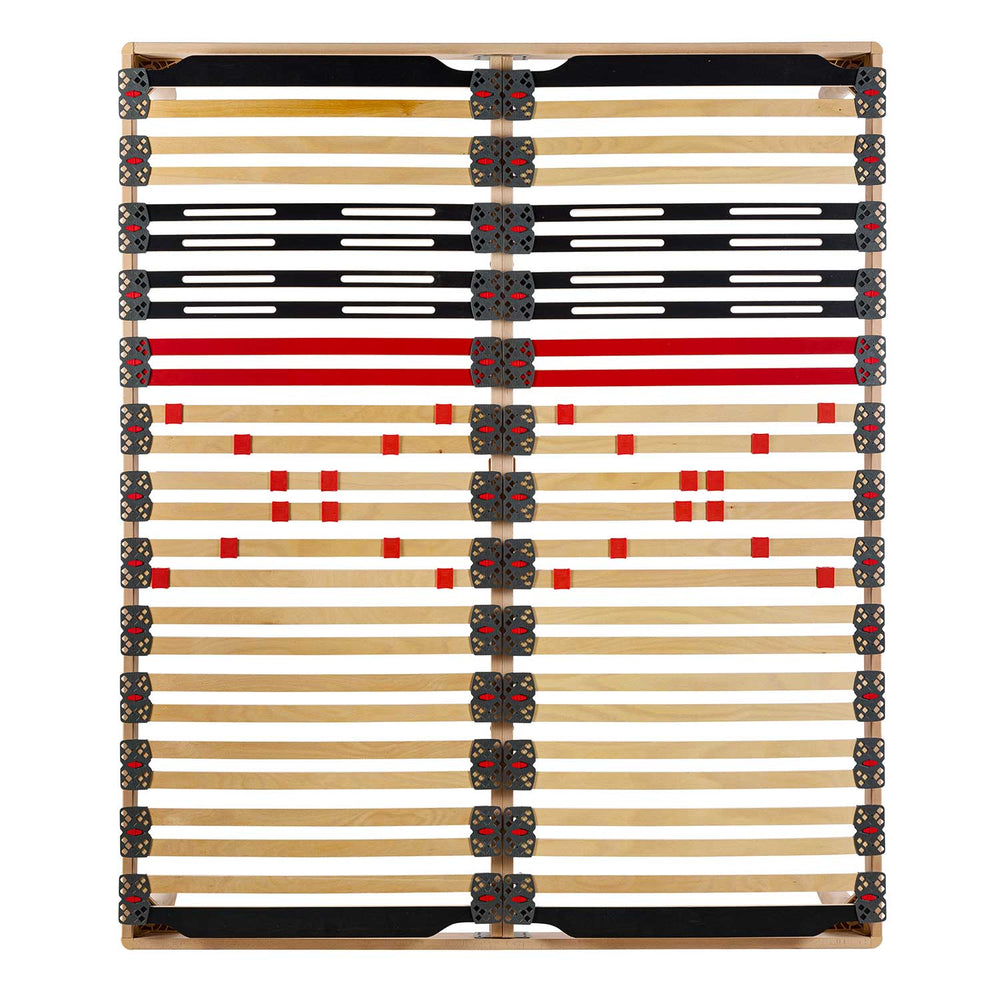 Bed network with regulators with Synergic wooden frame