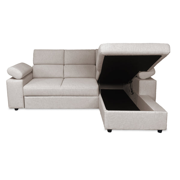 Canapé-lit d'angle avec méridienne Rachel