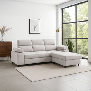 Canapé-lit d'angle avec méridienne Rachel