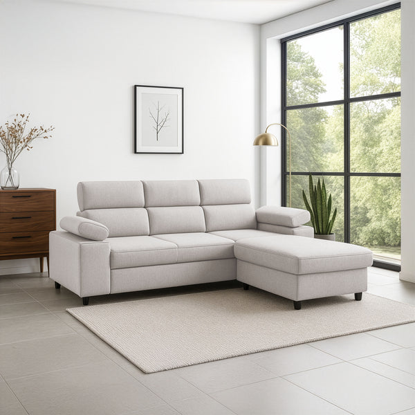 Canapé-lit d'angle avec méridienne Rachel