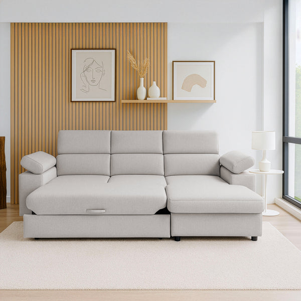 Canapé-lit d'angle avec méridienne Rachel