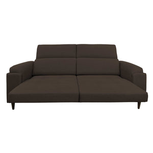 Divano allungabile frontale aperto tessuto caffè Derry Baldiflex