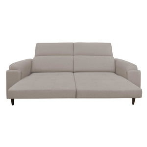 Divano allungabile frontale aperto tessuto grigio chiaro Derry Baldiflex