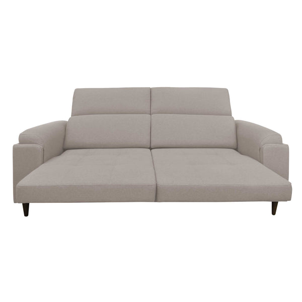 Divano allungabile frontale aperto tessuto grigio chiaro Derry Baldiflex