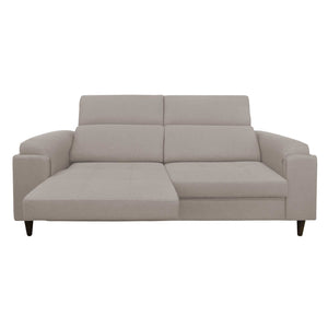 Divano allungabile frontale metà aperto tessuto grigio chiaro Derry Baldiflex