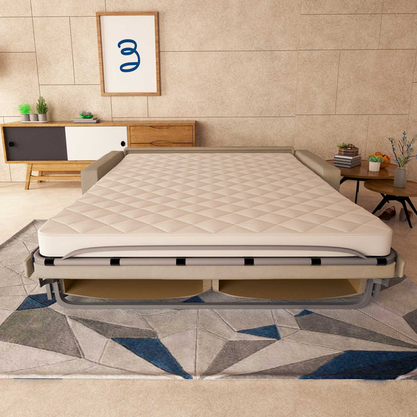 baldiflex divano letto tony in tessuto beige frontale aperto