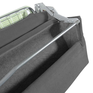 baldiflex divano letto tony in tessuto grigio antracite porta cuscini