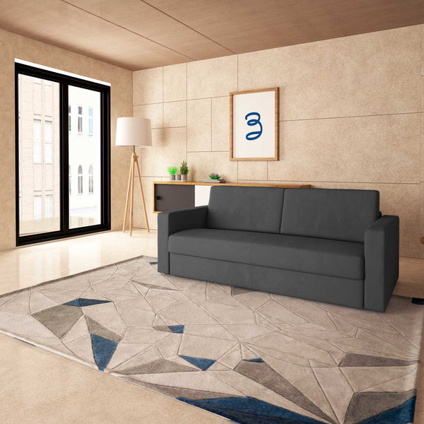 baldiflex divano letto tony in tessuto grigio antracite da destra