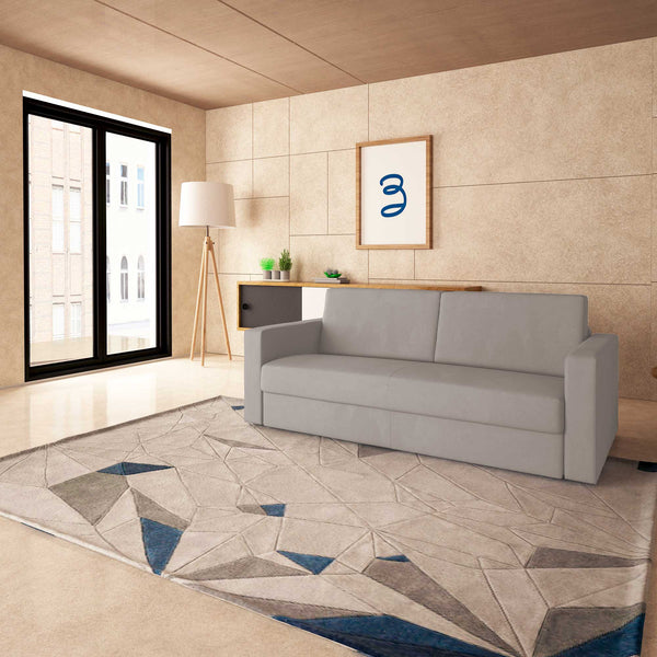 baldiflex divano letto tony in tessuto grigio chiaro