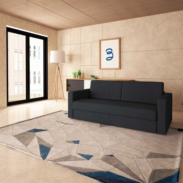 baldiflex divano letto tony in tessuto grigio grafite da destra