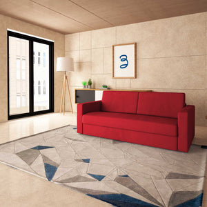 baldiflex divano letto tony in tessuto rosso da destra 