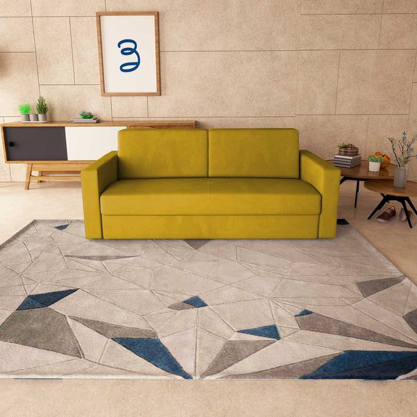 baldiflex divano letto tony in tessuto senape frontale