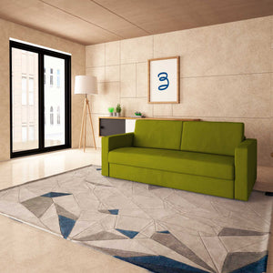 baldiflex divano letto tony in tessuto verde da destra