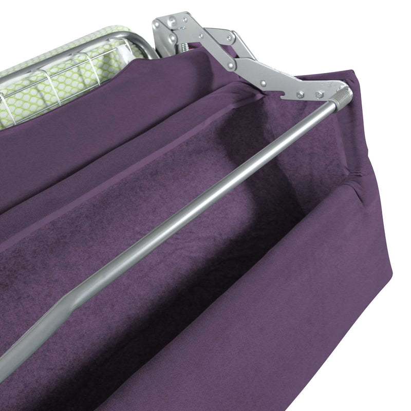baldiflex divano letto tony in tessuto viola porta cuscini