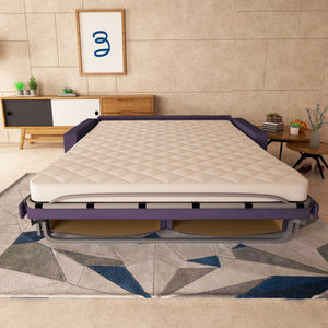 baldiflex divano letto tony in tessuto viola frontale aperto