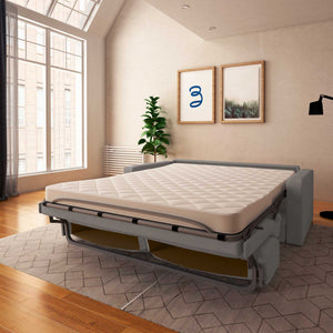 baldiflex divano letto willy tessuto grigio da destra aperto