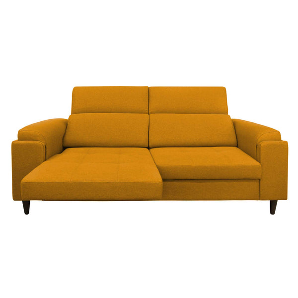 Divano allungabile frontale metà aperto tessuto mango Derry Baldiflex