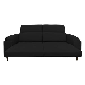 Divano allungabile frontale aperto tessuto nero Derry Baldiflex