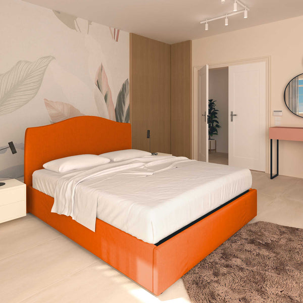 Lit coffre une place et demie en tissu Vittoria