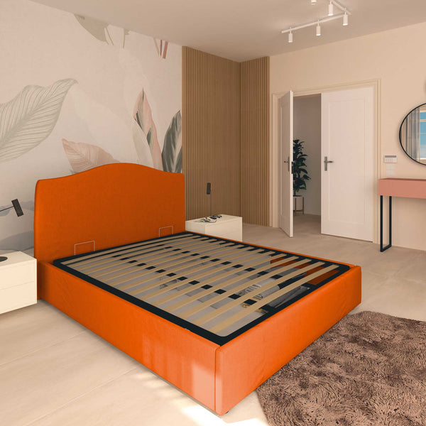 Lit coffre une place et demie en tissu Vittoria