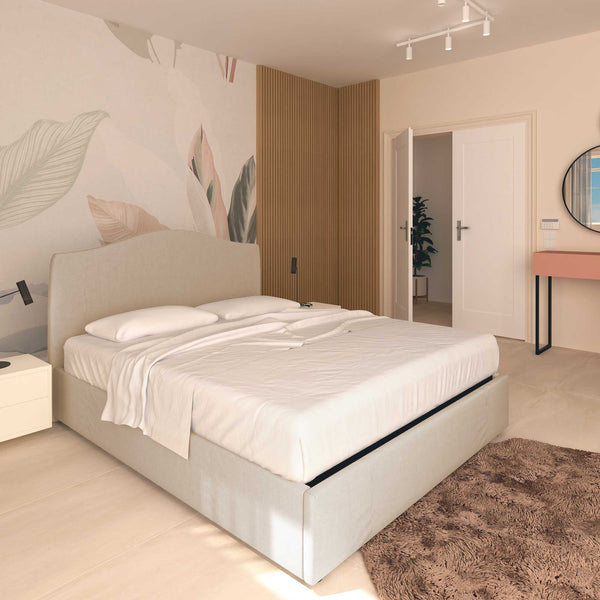 Lit coffre simple en tissu Vittoria