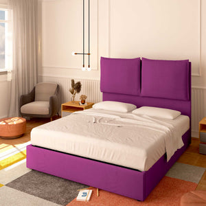 Baldiflex letto contenitore king size in tessuto Licia XL fucsia da destra