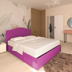 baldiflex letto contenitore vittoria matrimoniale tessuto fucsia da sinistra