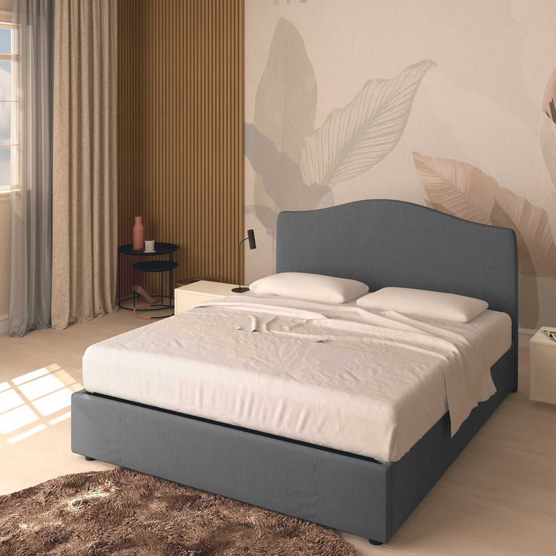 King size / queen size storage bed in Vittoria fabric