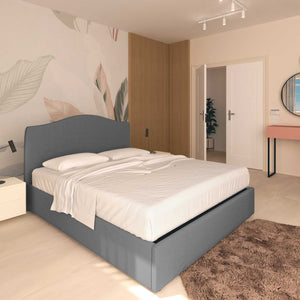 baldiflex letto contenitore vittoria matrimoniale tessuto grigio antracite da sinistra