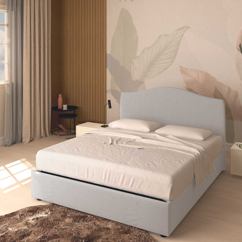 Queen size storage bed in Vittoria fabric