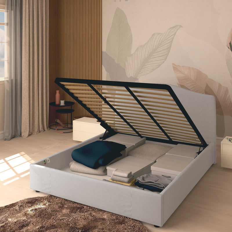 Single storage bed in Vittoria fabric