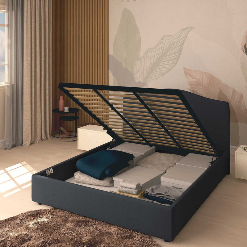 Single storage bed in Vittoria fabric