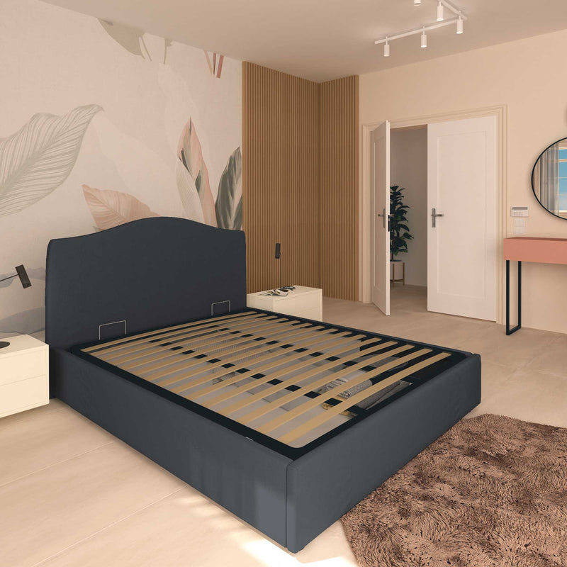 Letto contenitore  king size / queen size in tessuto Vittoria