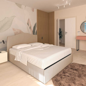 Lit coffre king size / queen size en tissu Vittoria