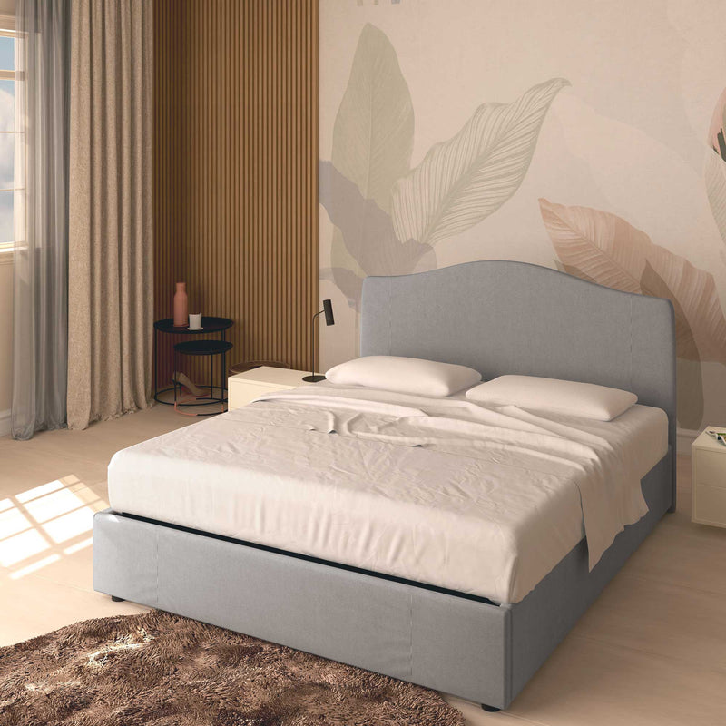 Queen size storage bed in Vittoria fabric