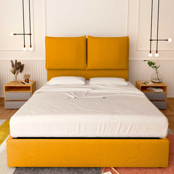 Baldiflex letto contenitore piazza e mezza in tessuto Licia XL mango fronte