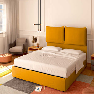 Baldiflex letto contenitore king size in tessuto Licia XL mango da destra