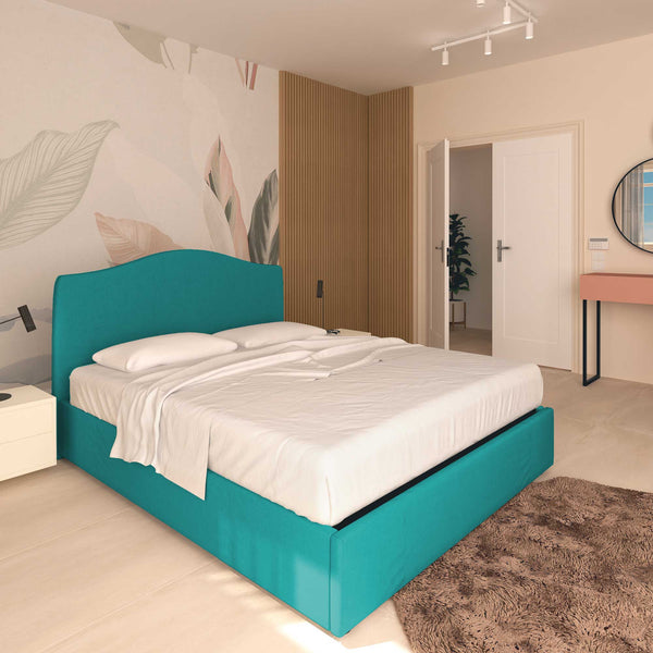 Lit coffre une place et demie en tissu Vittoria