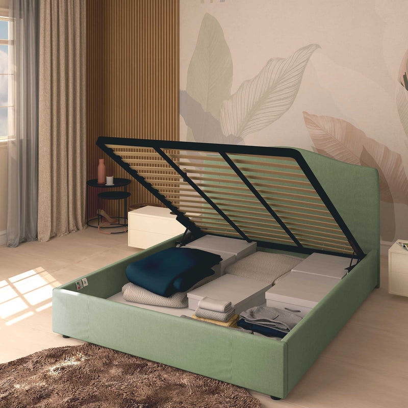 Single storage bed in Vittoria fabric